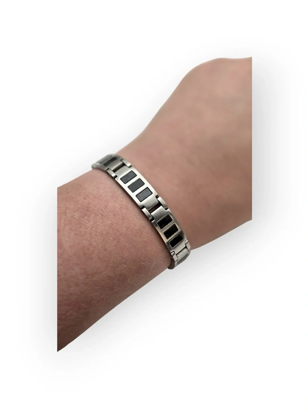 Stainless Steel Black Inlay Bracelet - Unbranded
